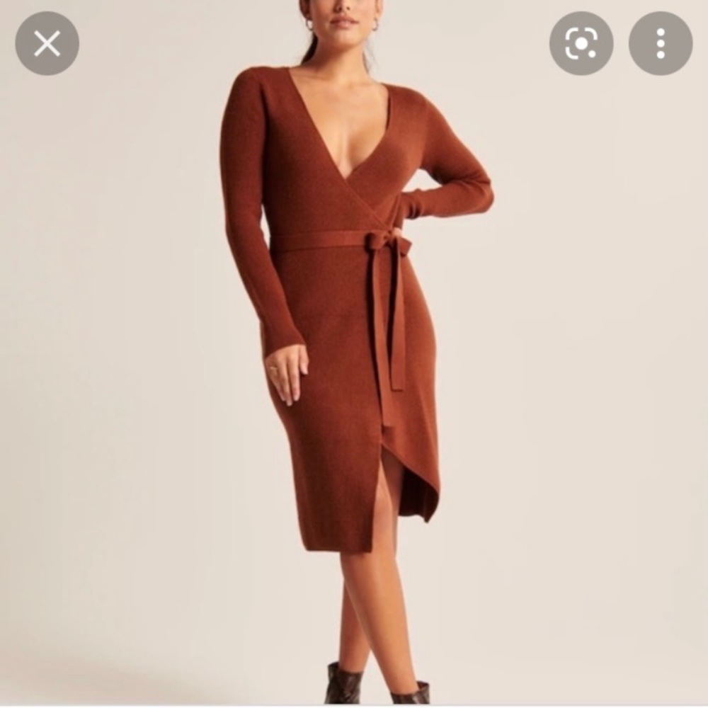 Wrap-Front Midi Dress in Black - Picture 5 of 10